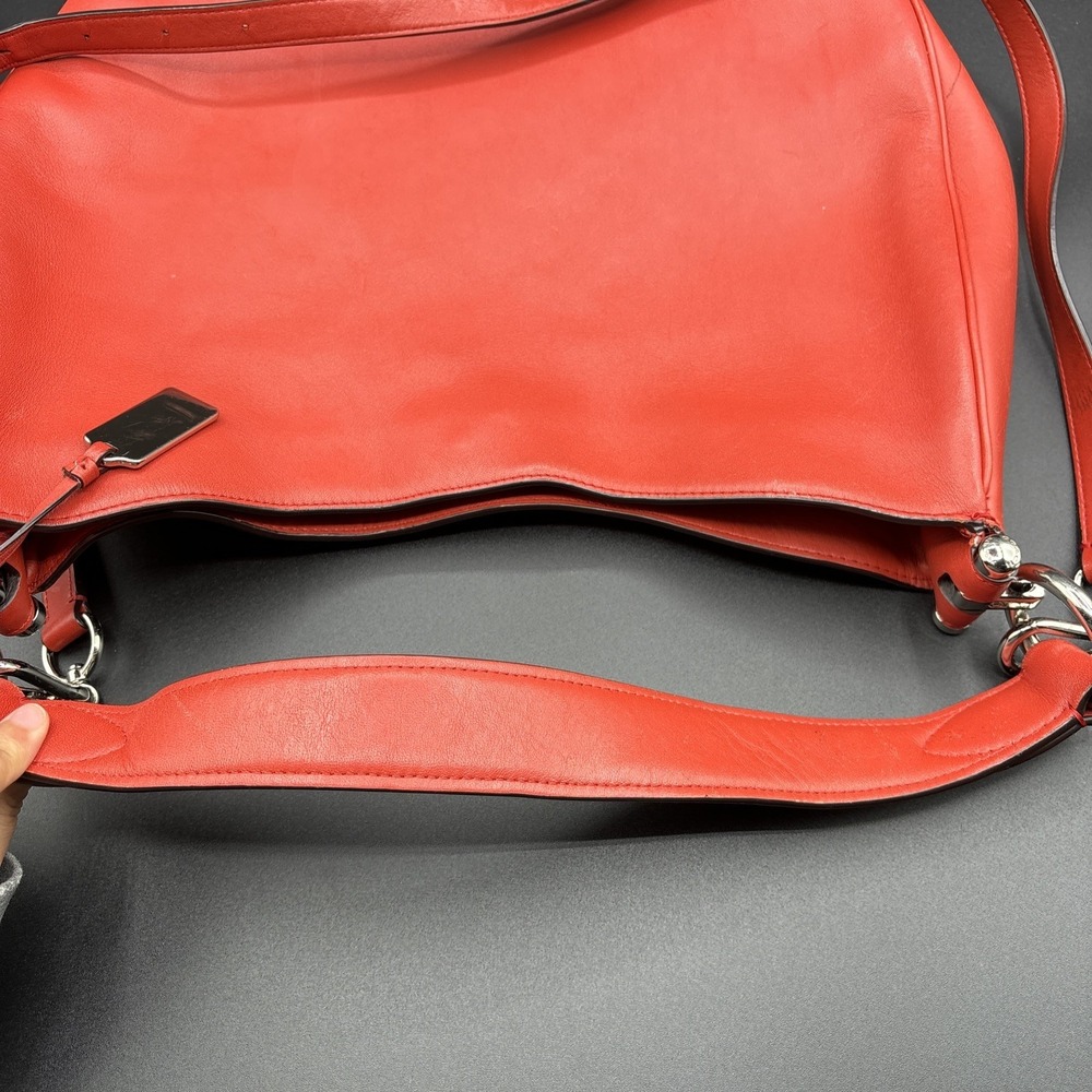 Coach Nomad Hobo Bag Purse Glove tanned Leather Red Crossbody Bag - Picture 10 of 16